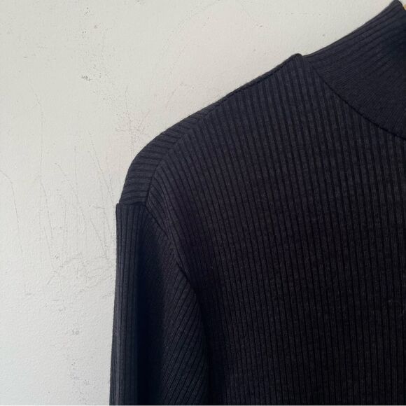 GAP Black Mockneck Ribbed Long Sleeve Knit Sweater Dress - Picture 6 of 9